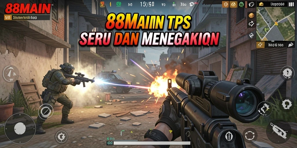 Tampilan screenshot utama 88MAIN saat aksi TPS seru.