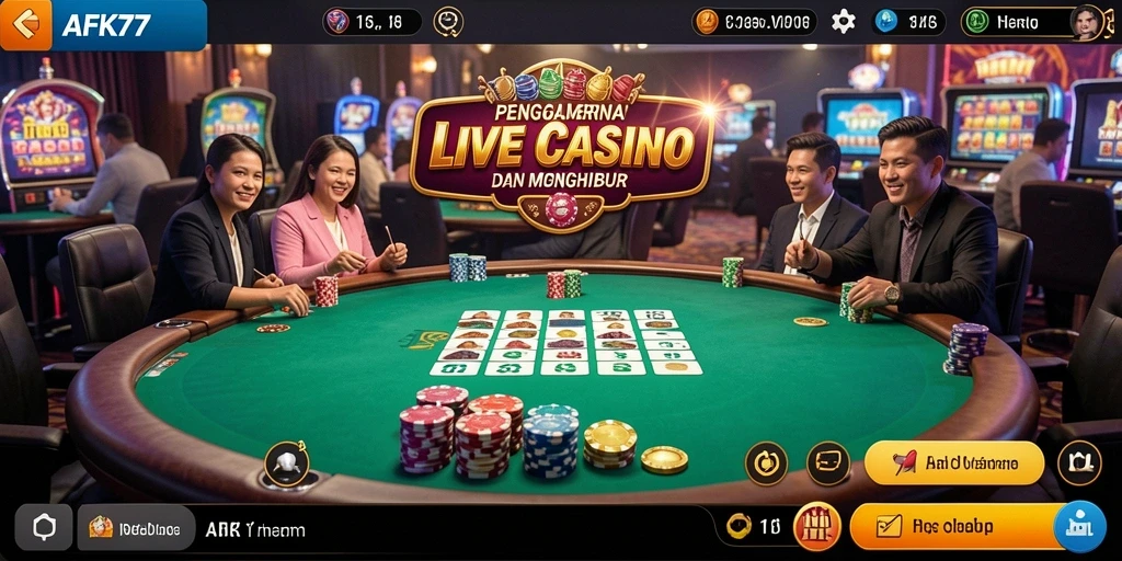 Tampilan gameplay AFK77 yang mendebarkan dalam Live Casino.