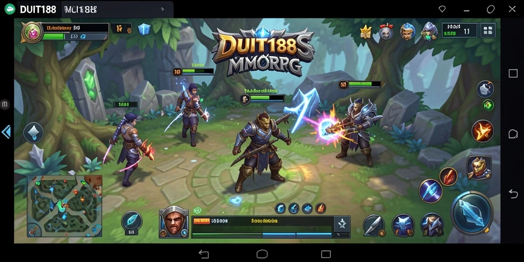 Screenshot gameplay <strong>DUIT188</strong> yang menampilkan pertempuran epik di dunia MMORPG.
