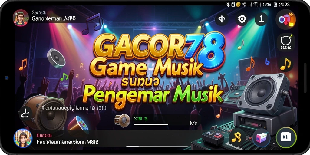 Screenshot utama GACOR78 menampilkan gameplay musik yang mengasyikkan.