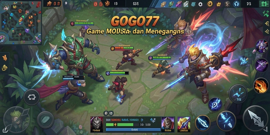 Gameplay seru GOGO77 dengan pertarungan tim yang intens.