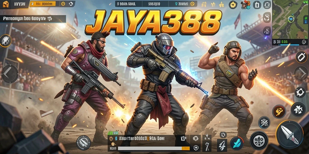 Screenshot utama JAYA388 menampilkan momen pertempuran sengit di arena.