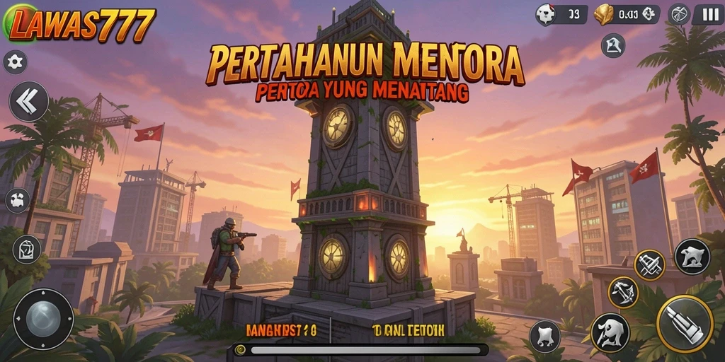 Tampilan gameplay menara pertahanan LAWAS777 yang mendebarkan.