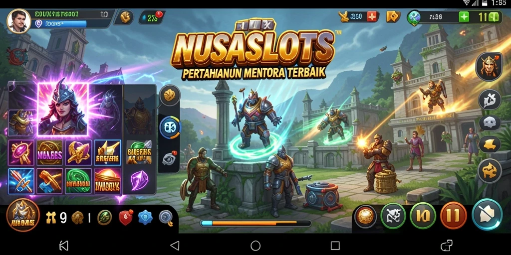 Tampilan gameplay menarik dari NUSASLOTS saat menghadapi gelombang musuh.