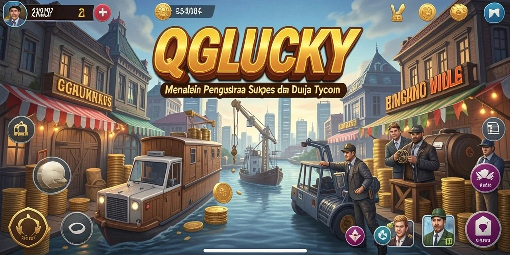 Screenshot gameplay QGLUCKY menunjukkan momen seru dalam mengelola bisnis.