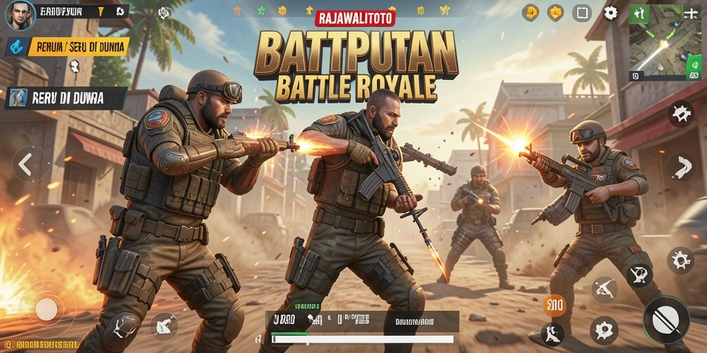 Screenshot dari gameplay RAJAWALITOTO menampilkan aksi pertempuran yang seru.