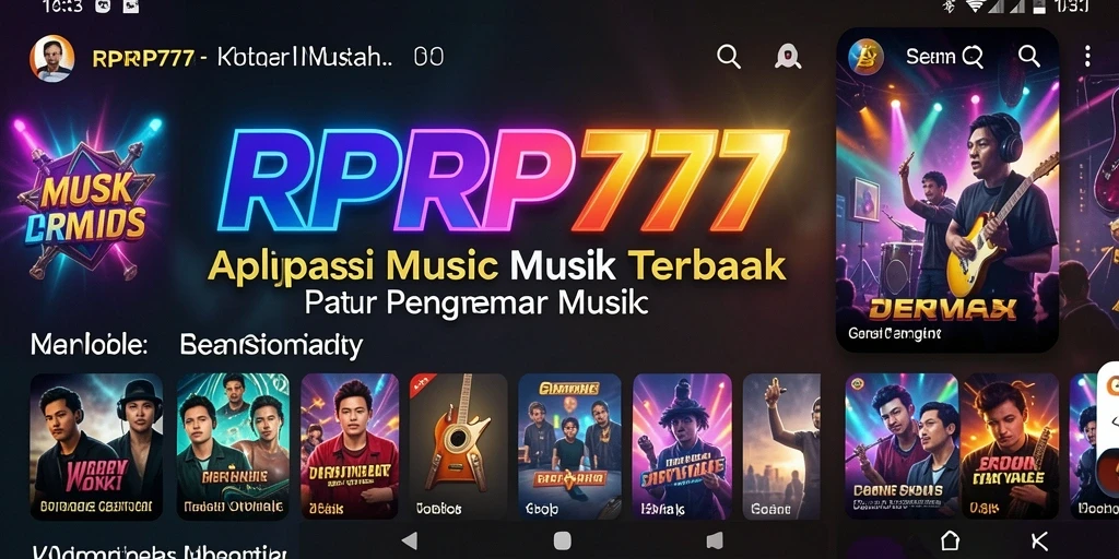 Tampilan RPRP777 dengan berbagai pilihan lagu musik.